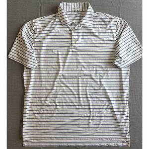 Peter Millar Summer Comfort White Blue Striped XXL polo Short Sleeve